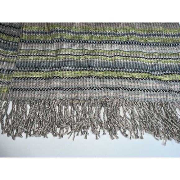 Free People Shawl Women’s One Size Multicolor Striped Knit Wrap Poncho Kimono - Picture 5 of 13